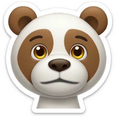 White teddy bear with brown inlove sticker