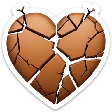 brown heart broken sticker