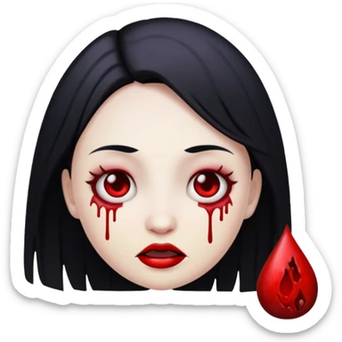 Create a emoji saying Goth Mommy the letters to be black and have blood stains on them sticker