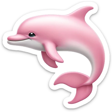 Pastel pink colored dolphin sticker