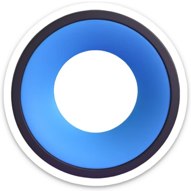 3D circular pattern, blue-white circle, black frame, BMW style, no brand name sticker