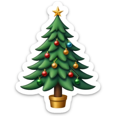 postcard christmas tree on it sticker