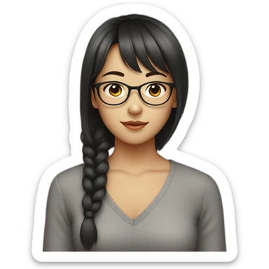 wearing glasses,bangs,Chinese girl,middle hair sticker