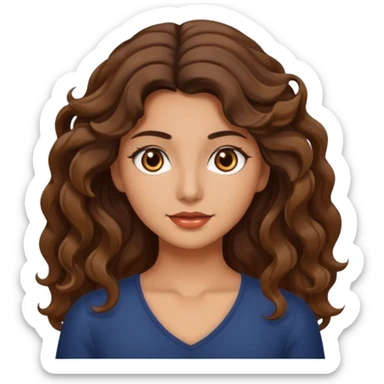 Morena com cabelo ondulado nas pontas  e de pelo um pouco bronzeada sticker