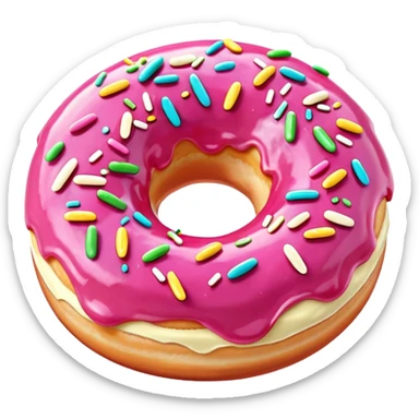 Pink cream donut sticker