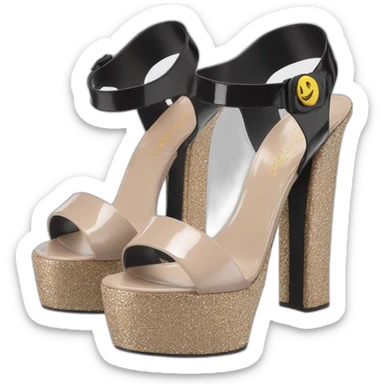 ysl TRIBUTE PLATFORM SANDALS IN PATENT LEATHER sticker