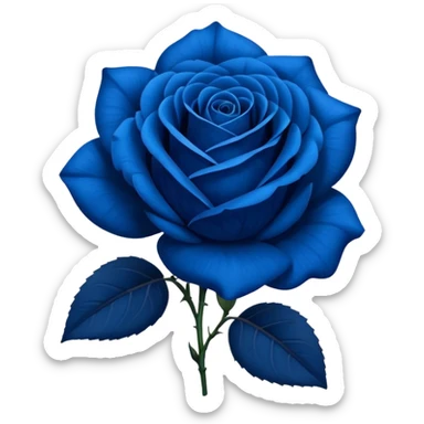 rose shape flower, no stem, now make it a vibrant darker blue color sticker