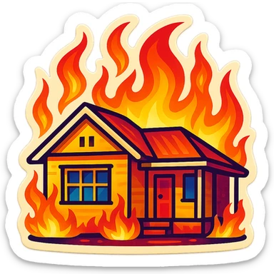 generate australlian house in fire sticker