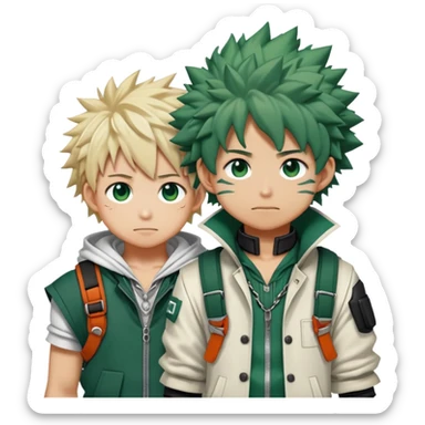 Bakugo and Deku from My Hero Academia together sticker