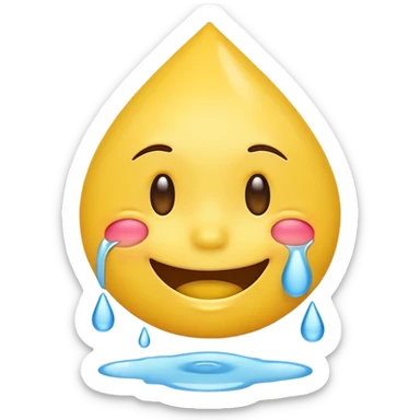 Smile emoji with little tears sticker