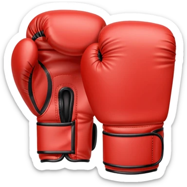 Minimalistic flat vector icon, iOS style, thin black contour on white background. Boxing gloves or a fighter silhouette in stance. sticker