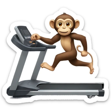 monkey on treadmill  sticker