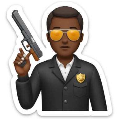 Smoking black guy with a glock in his on his other hand with some sunglasses  sticker