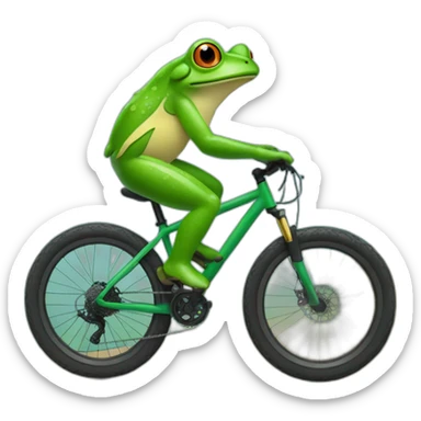 Рере frog on mountain bike sticker