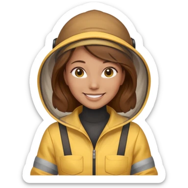 female bee keepers with brown hair sticker