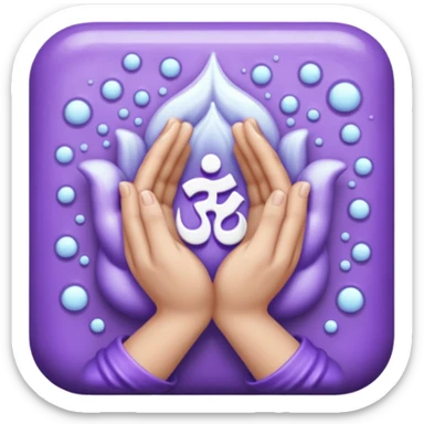 soapy purple hands praying ohm sticker
