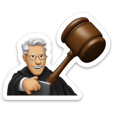 A JUDGE HOLDING A GAVEL sticker