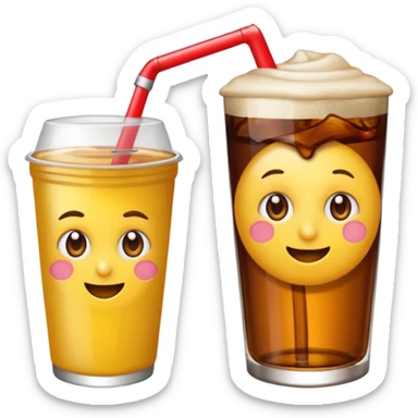 Um emoji dos amarelos mesmo com cara apaixonada, com cola despejada na cara sticker