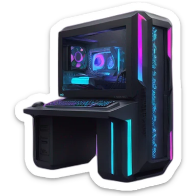 Neon RGB Gaming PC sticker