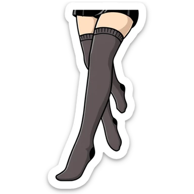 Hyper realistic woman wearing black stockings  sticker