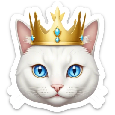 Cat insane with crown sticker