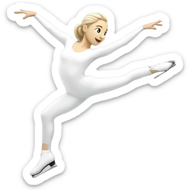 White figure skater in white sticker