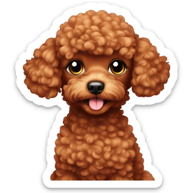 Red toy poodle sticker