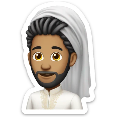 Muslim wedding husband with dreads  sticker