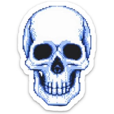 pixel art skull sticker