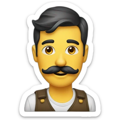 Austin painter with funny mustache sticker