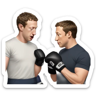 mark zuckerberg peleando en boxeo con Elon Musk sticker