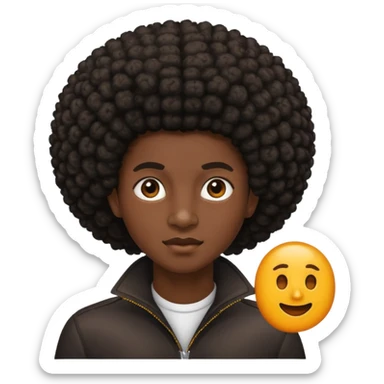 African American with a Afro sticker