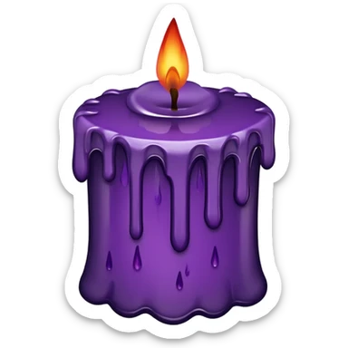 candle with blood drips dark purple sticker