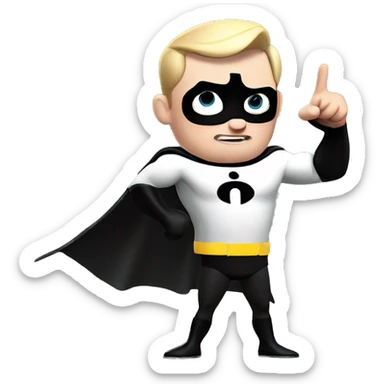 Mr incredible showing pointing a finger sticker