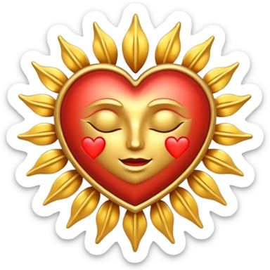 heart with a sun motif sticker