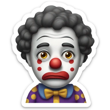 Sad clown sticker