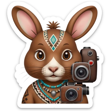 rabit, tribal ethnic ancient rabit with camera sticker