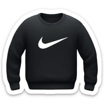 Black Nike sweater with large Nike logo sticker