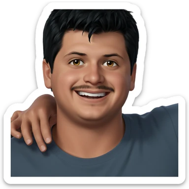 smiling boy with black hair sticker