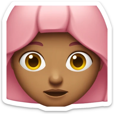 A FEMALE, WITH A ANGRY FACE, SQUARED GOOGLES, PINK SHIRT AND SHORT BROWN HAIR sticker