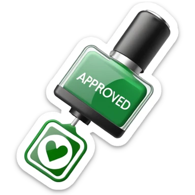 approval ink stamp in green, It needs to say the words "Approved"  sticker