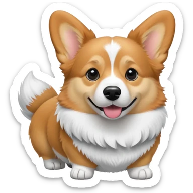 Corgi cardigan color blanco con negro sticker