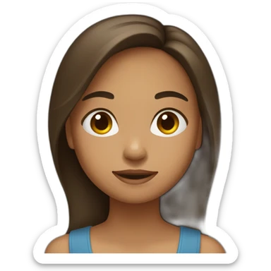 Fille brune assise sticker