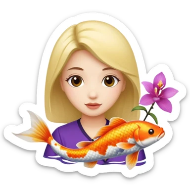 chi sigma alpha sorority with orchid and koi fish sticker