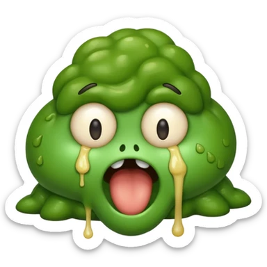 Make a emoji that has throw up on their eyes. sticker