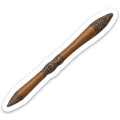 Remove the head of the gavel, leaving only the ornate handle. Keep the background transparent. sticker