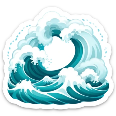 Swirl storm coming out of the water mark the colur teal sticker
