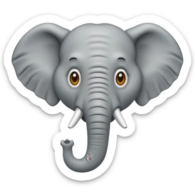 generate a confused elephant who is also in a state of panic sticker