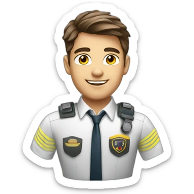 Handsome airplane pilot, Young trainee sticker