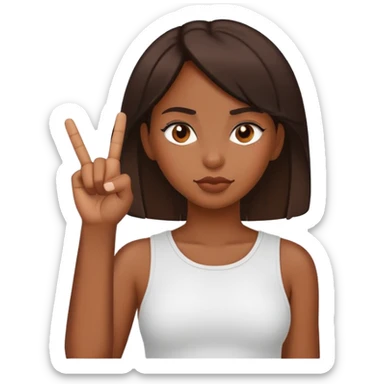 black girl sticking up the middle finger sticker